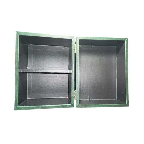 Vintage Rolex Warranty Box Green Dealer Case Two-Compartment Storage Very Rare
